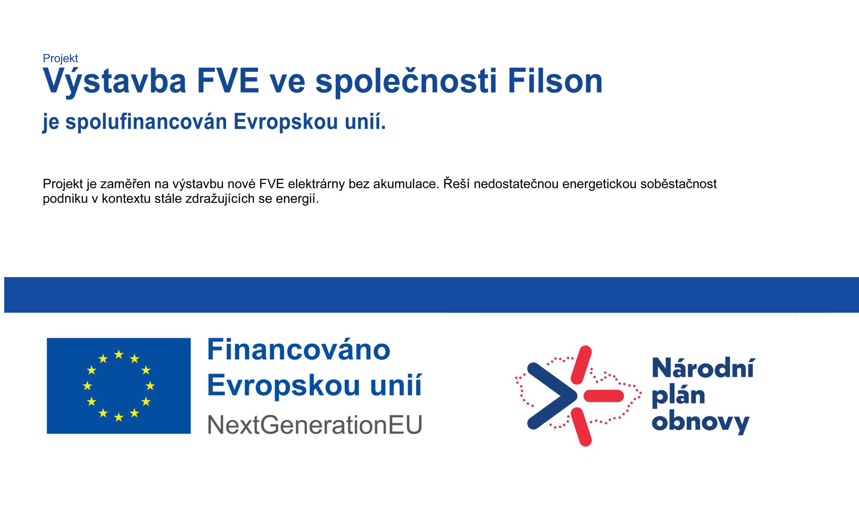 Výstavba FVE ve společnosti Filson